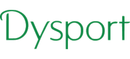 Dysport logo in green text.